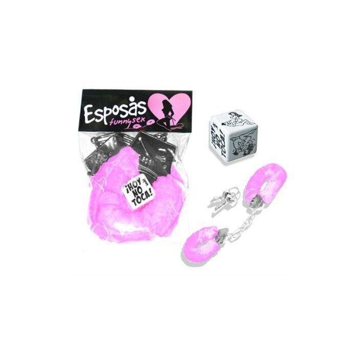 Pack esposas y dado posturas rosa
