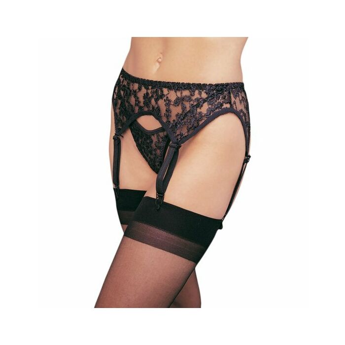 Leg avenue dentelle porte-jarretelles avec string assorti noir