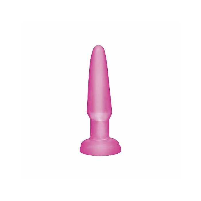 Plug anal Basix gélatine mini-rose 9 cm