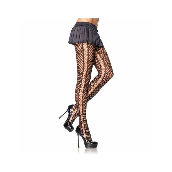 Leg avenue collants noirs avec le réseau en nid d'abeille de côté