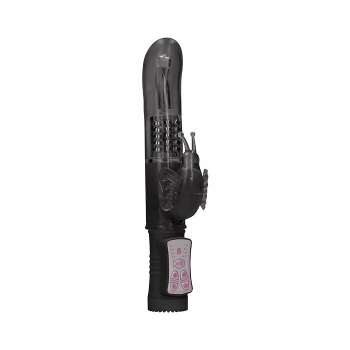 Vibrador rampante mariposa con rotación - negro