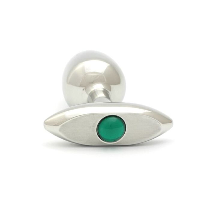 Rosebuds pressées acier anal en verre 65 x 30 mm vert bouchon