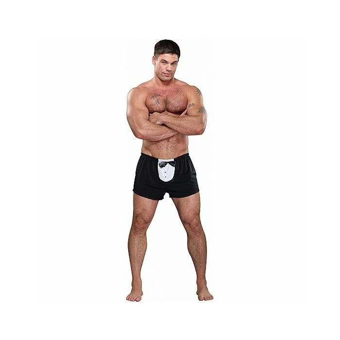 boxer Homme puissance de smoking noir