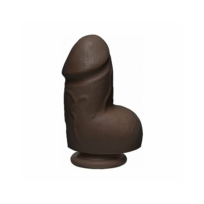 Fat d - pene realístico firmskyn 15,7cm - chocolate