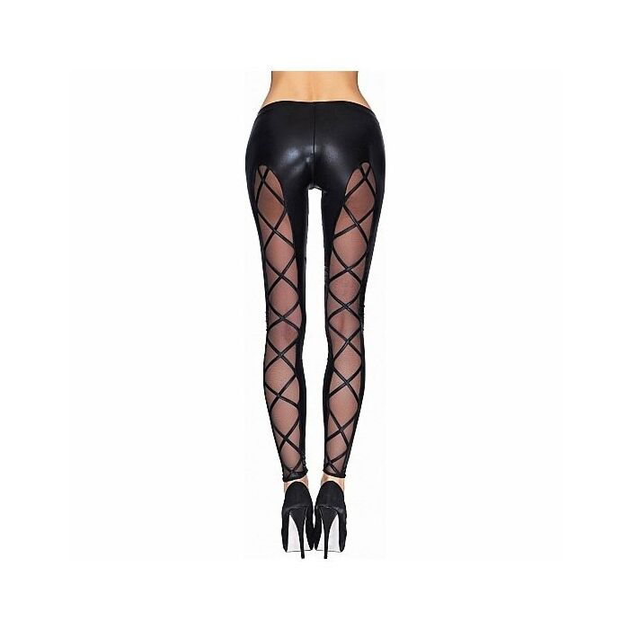 Camiri leggins efecto mojado con transparencias - negro