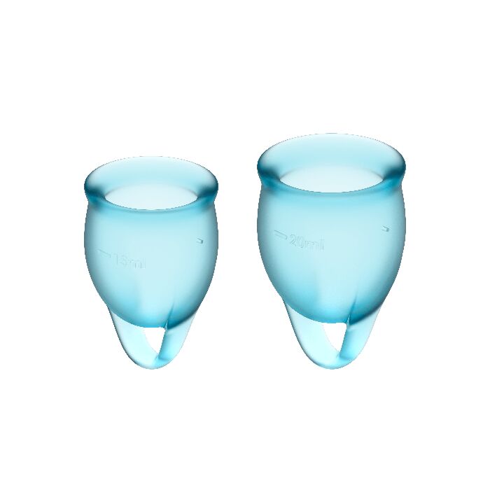 Satisfyer Feel Confident Kit Copa Menstrual Azul Claro 15 + 20ml