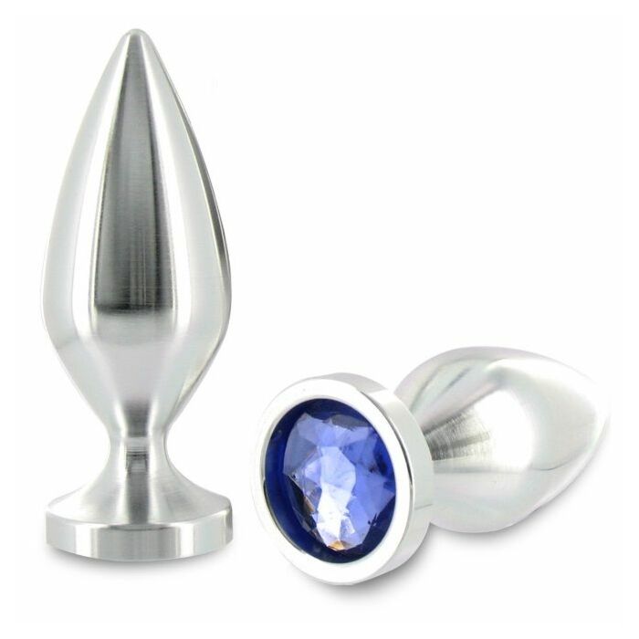 Metalhard anal plug aliminum color cristal mediano 8.89cm