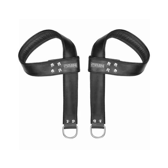 Suspension accroche selle en cuir pour les mains et les pieds - noir