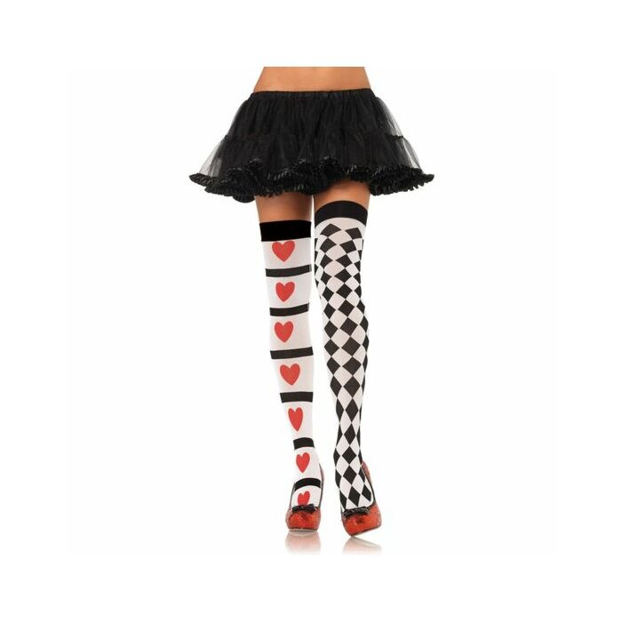 Leg Avenue chaussettes avec impression et coeurs arlequin