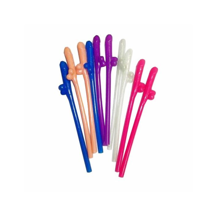 Straws avec PÉNIS 10 pcs couleurs