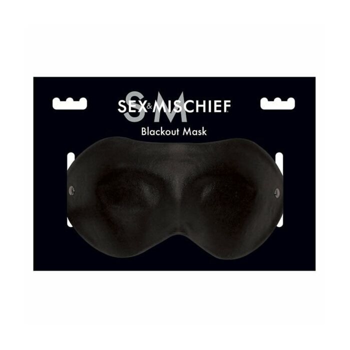 Sex & michief Blackout masque en cuir noir
