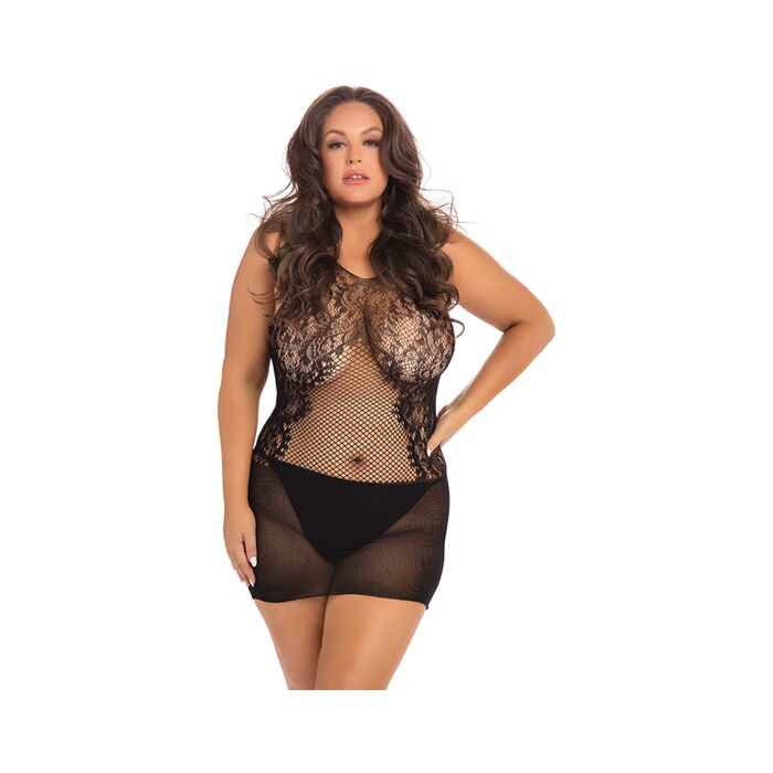 Robe courte fantaisie en dentelle - noir