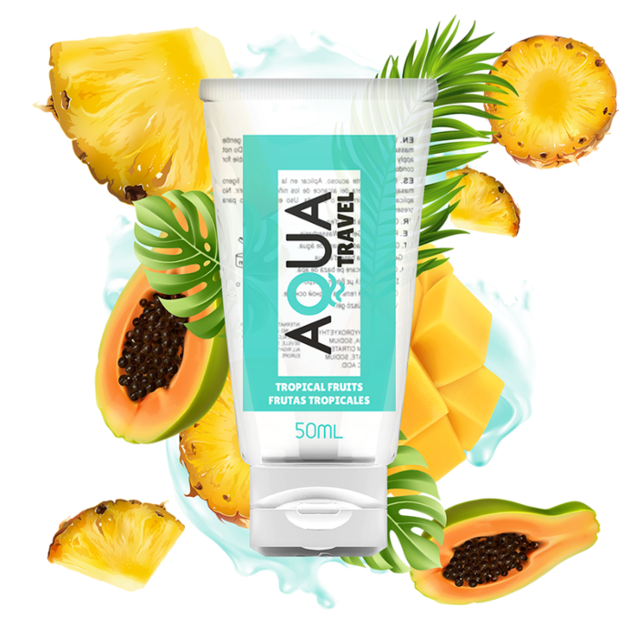 Gel lubrifiant Aqua Travel à base d'eau saveur fruits tropicaux 50ml