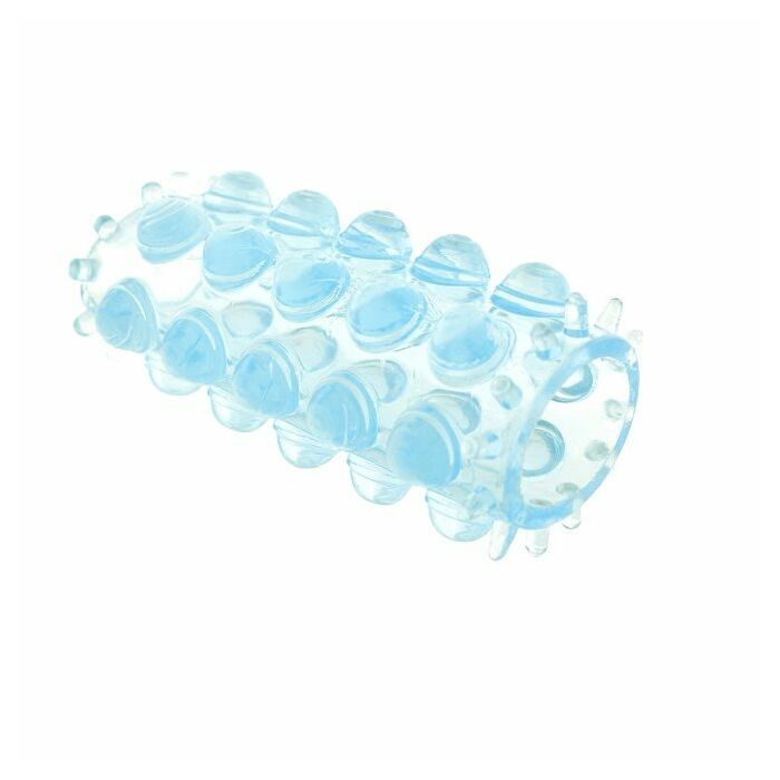 Couverture de Super extensible pour pénis bleu texturé