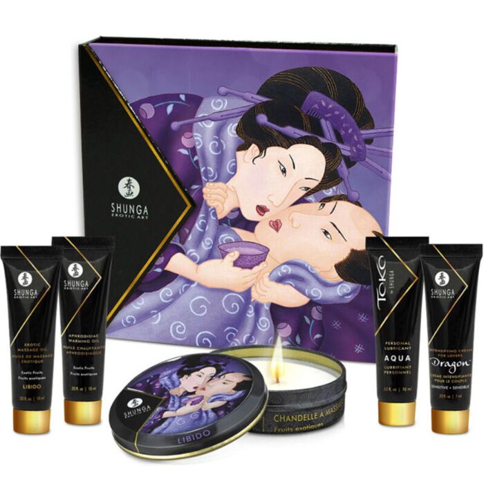 Shunga - Geisha Secrète Fruits Exotiques - Ensemble de Massage Érotique