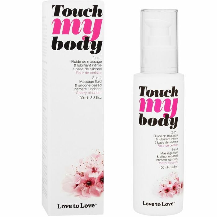 Touch My Body 2 en 1 silicone huile lubrifiante massage + cherry blossom 100ml