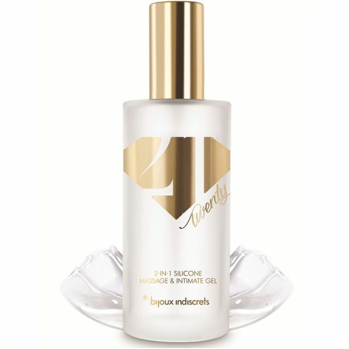 Bijoux vingt et un 2 en 1 massage intime huile silicone