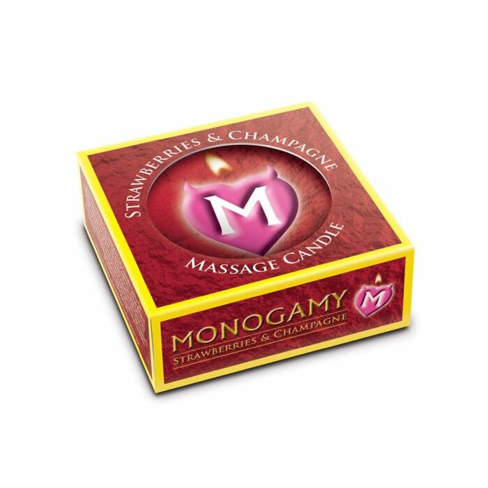 Monogamie massage bougie avec des fraises de champagne 25g