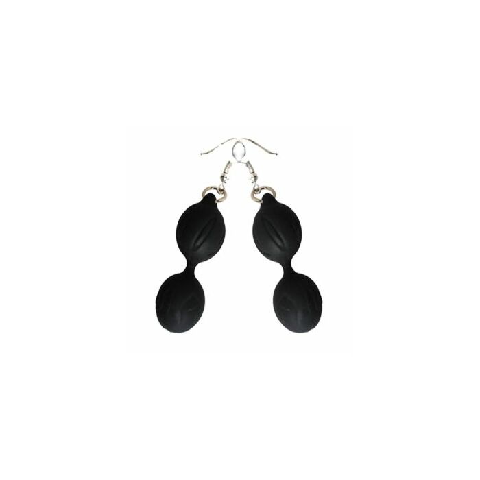 Adrien boucles d'oreilles accessoires boules noires geishas lastic