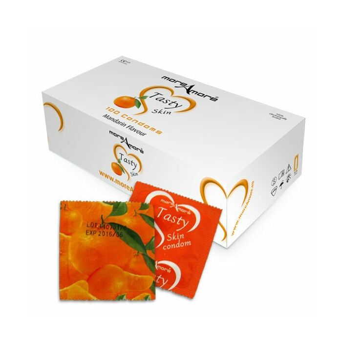 préservatifs MoreAmore saveur de mandarine (boîte 100 pcs)