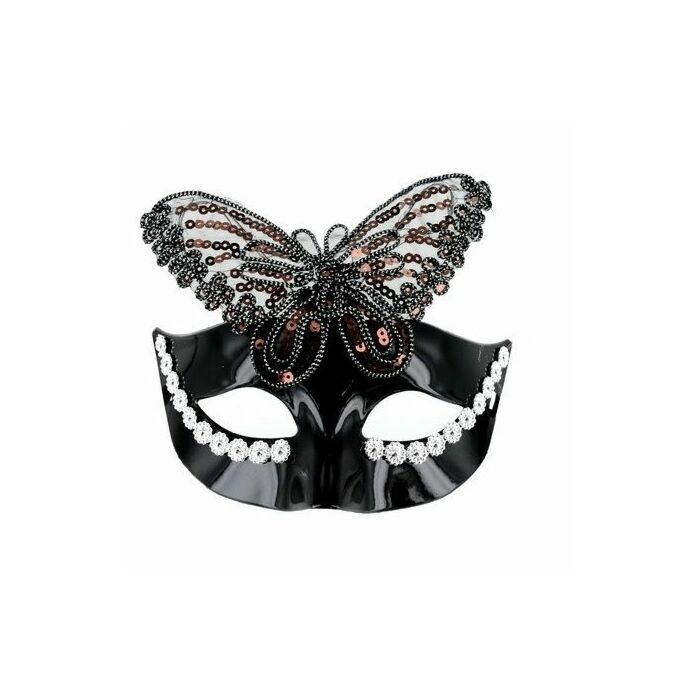 masque vénitien papillon fini noir