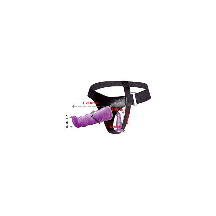 Harnais Double Stimulation Violet 17 cm