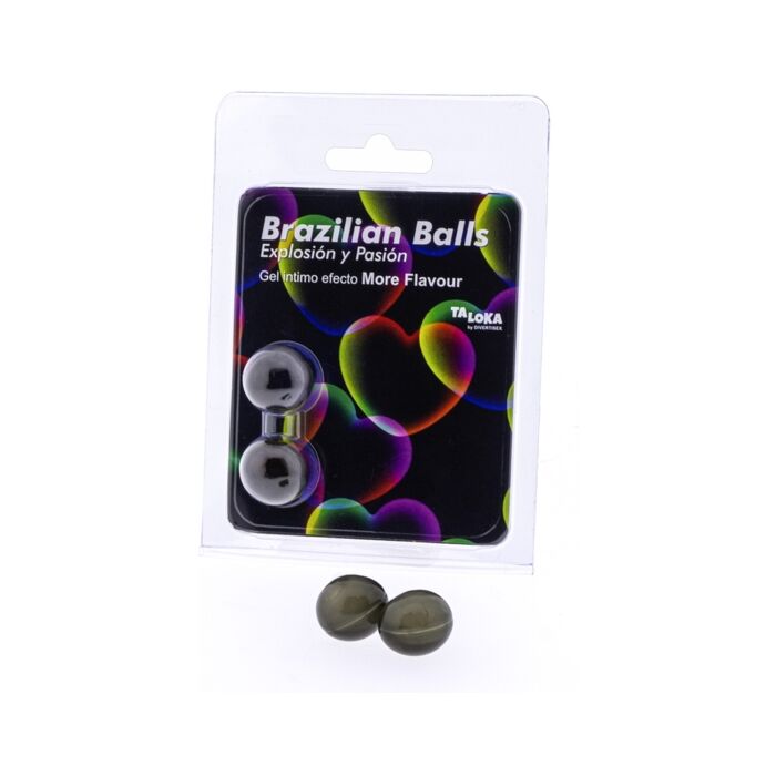 2 Brésiliens Boules Explosion d'Arômes Gel Excitant Effet More Flavour | Produit Érotique - Aromatisé et Excitant