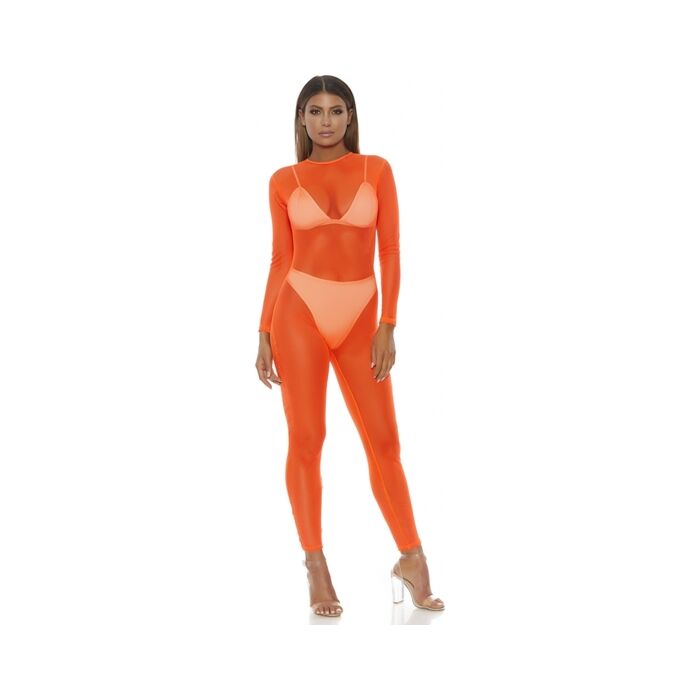 Body en maille orange - Sensualité ajustée