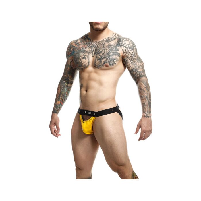 DNGEON Peekaboo Jock Jaune - Sous-vêtements sportifs-érotiques