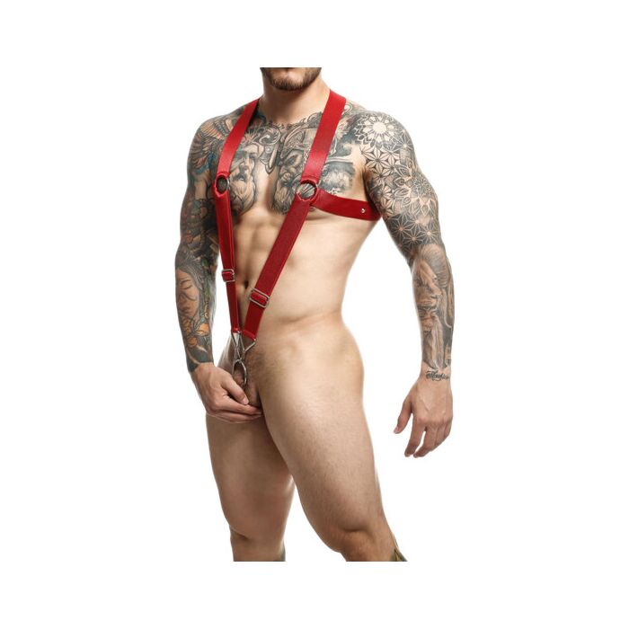 Harnais Dungeon Cross Straps - Rouge