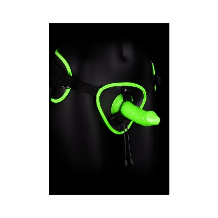 Aïe ! Harnais avec gode ceinture phosphorescent - Glow in the Dark