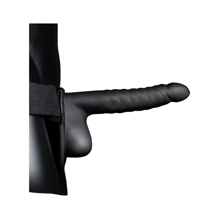 Ouch - Harnais Creux avec Testicules - 8''/21 cm - Noir