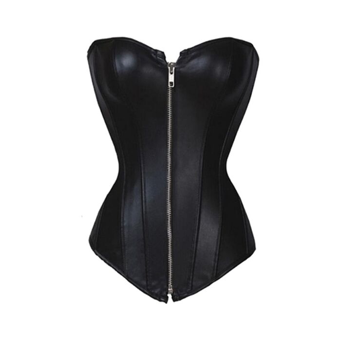 Corset Fortunated Negro - Corset en PVC de haute qualité de couleur noire