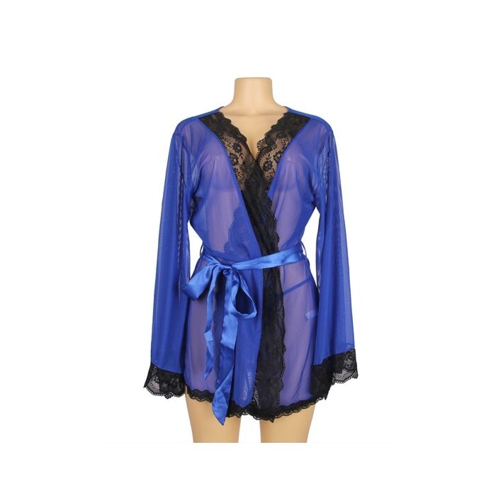 Chemise à manches longues en maille bleue