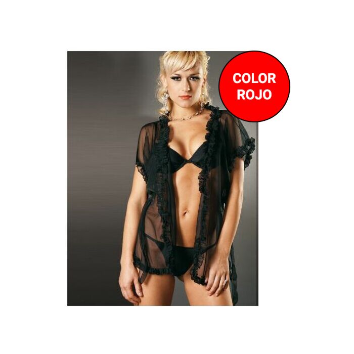 Microtulle Rouge: Peignoir Séduction