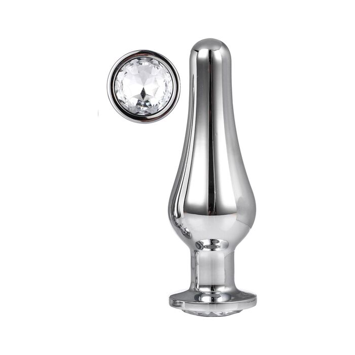 Plaisir Argenté Étincelant - Plug Anal en Aluminium avec Bijou