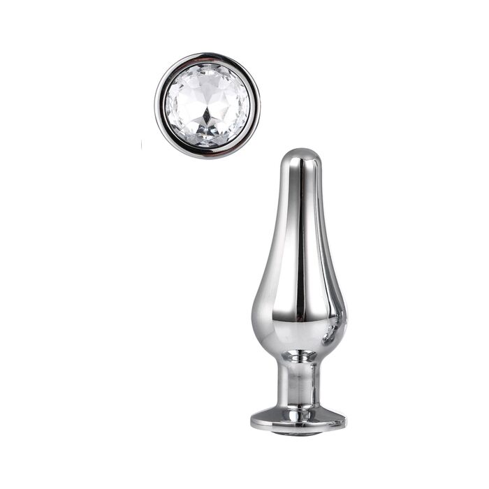 Boule Anale Étincelante avec Pierre Précieuse - Plug anal en aluminium