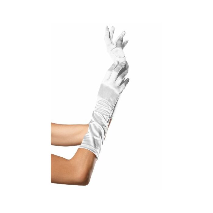 Leg avenue des gants de satin blanc