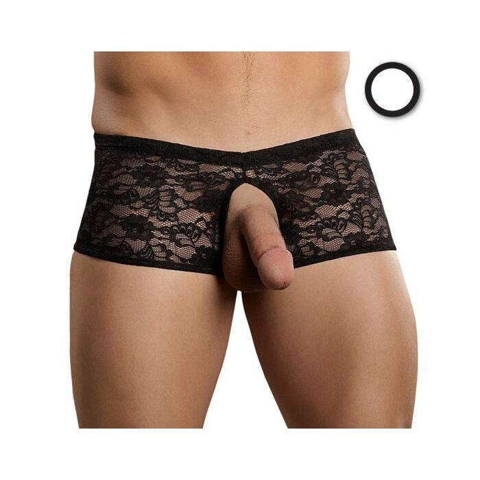 puissance mâle boxer ouverture de dentelle blanche