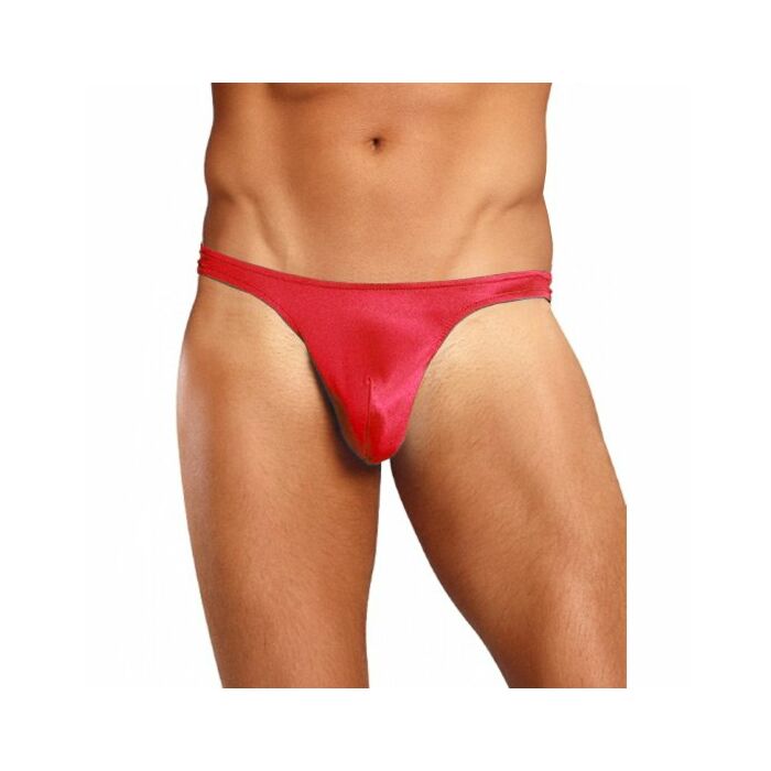 Homme satin rouge puissance string
