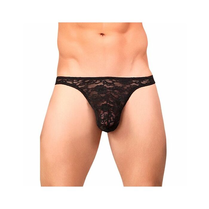 Homme dentelle noire puissance string