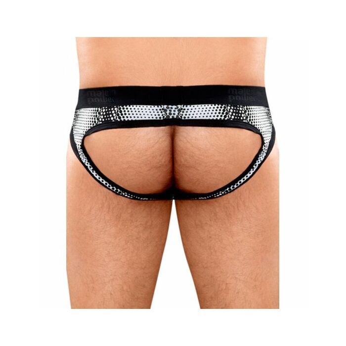 puissance Homme Jockstrap blanc taches noires